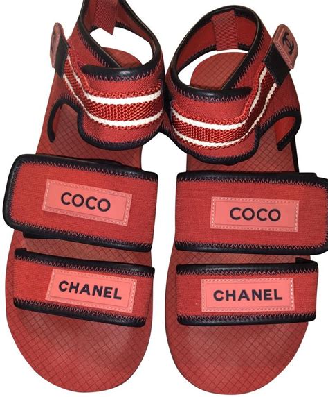 chanel velcro sandals red|Chanel Velcro sandals 2021.